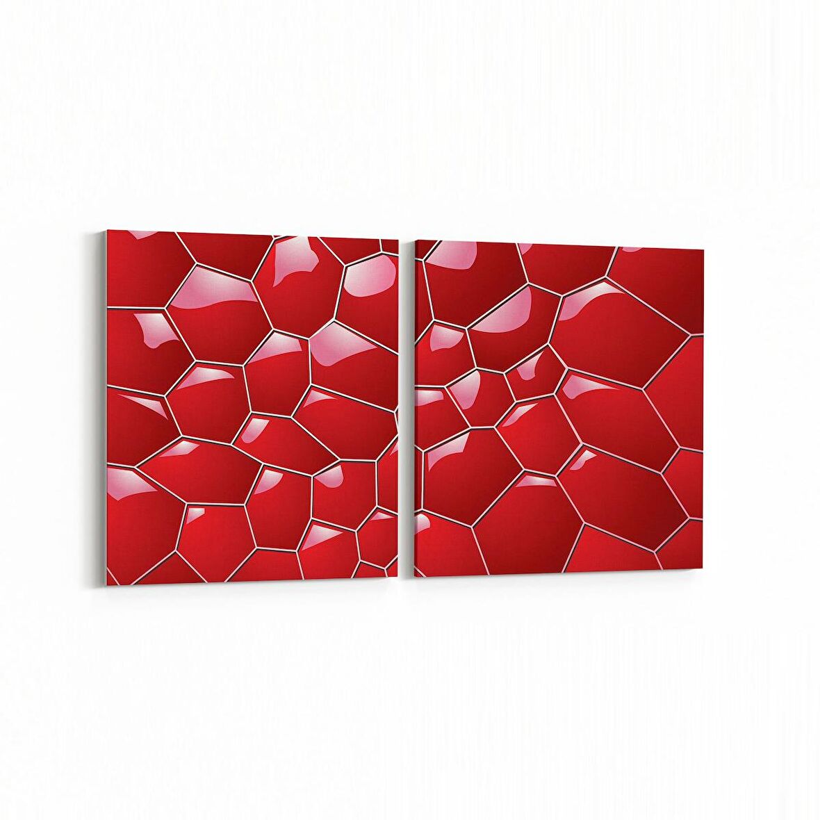 Olla 10042K2Y Abstract 3 Boyut Görsel Kare 2'li Yatay Kanvas Tablo (Ölçü: 125X60)