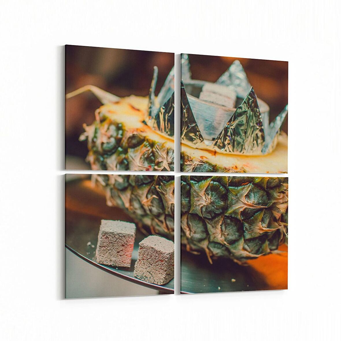 Olla 14976K4 Gıda Görseli Kare 4'lü Kanvas Tablo (Ölçü: 65X65)