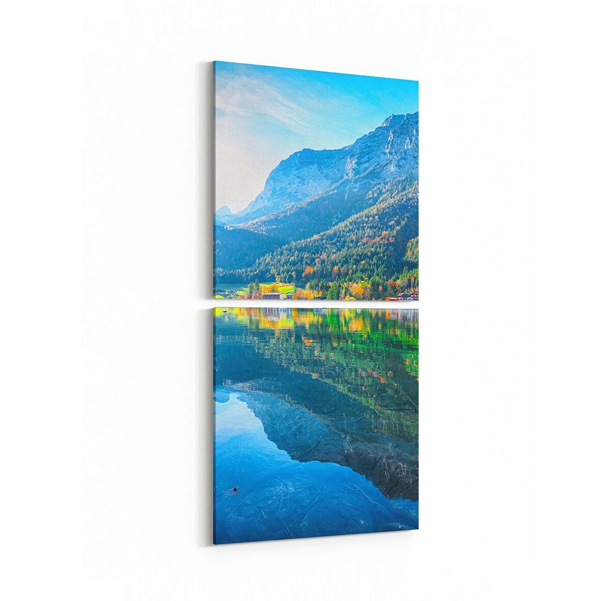 Olla 13318K2D Doğa / Manzara Görseli Kare 2'li Dikey Kanvas Tablo (Ölçü: 30X65)