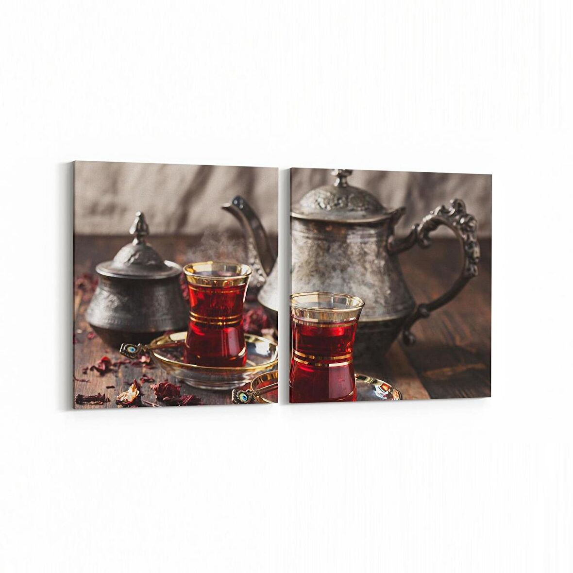 Olla 15137K2Y Gıda Görseli Kare 2'li Yatay Kanvas Tablo (Ölçü: 145X70)