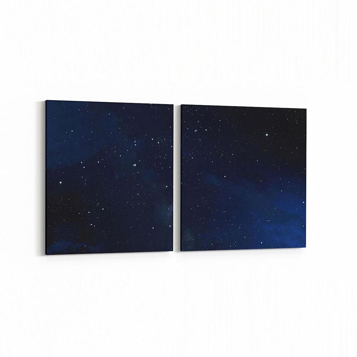 Olla 14653K2Y Gece Gökyüzü Görseli Kare 2'li Yatay Kanvas Tablo (Ölçü: 125X60)