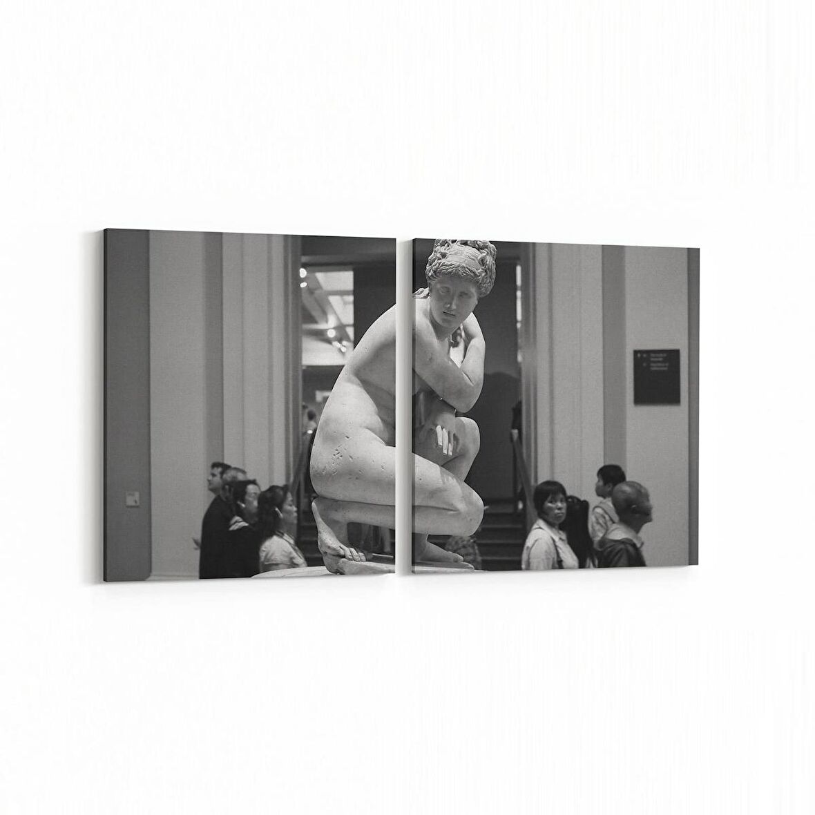 Olla 16255K2Y Heykel / Sanat Görseli Kare 2'li Yatay Kanvas Tablo (Ölçü: 145X70)