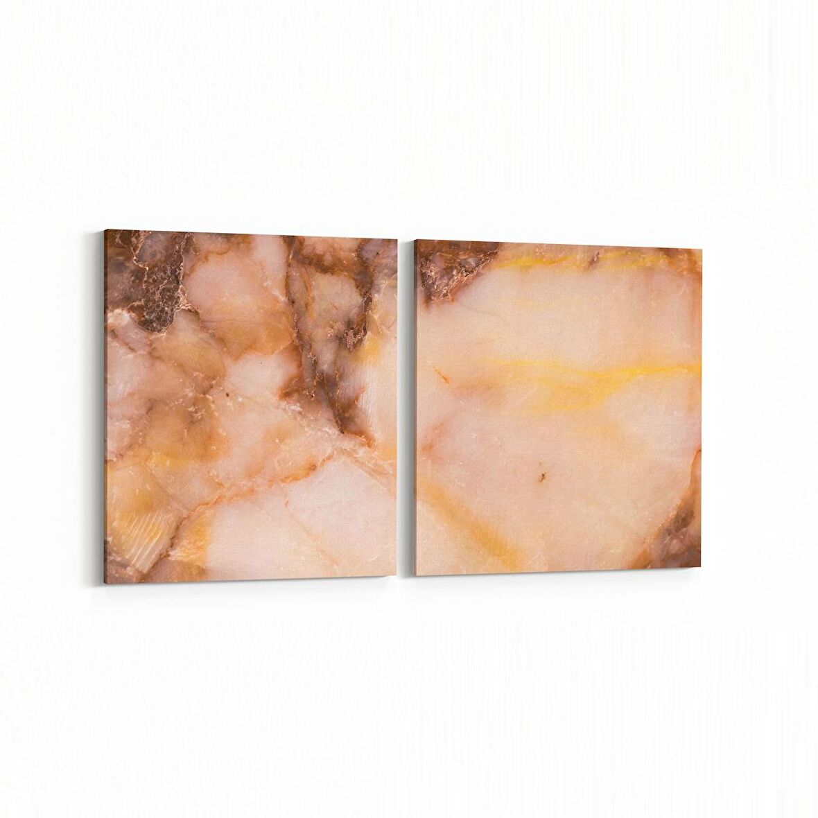 Olla 16717K2Y Mermer Desen Görsel Kare 2'li Yatay Kanvas Tablo (Ölçü: 125X60)