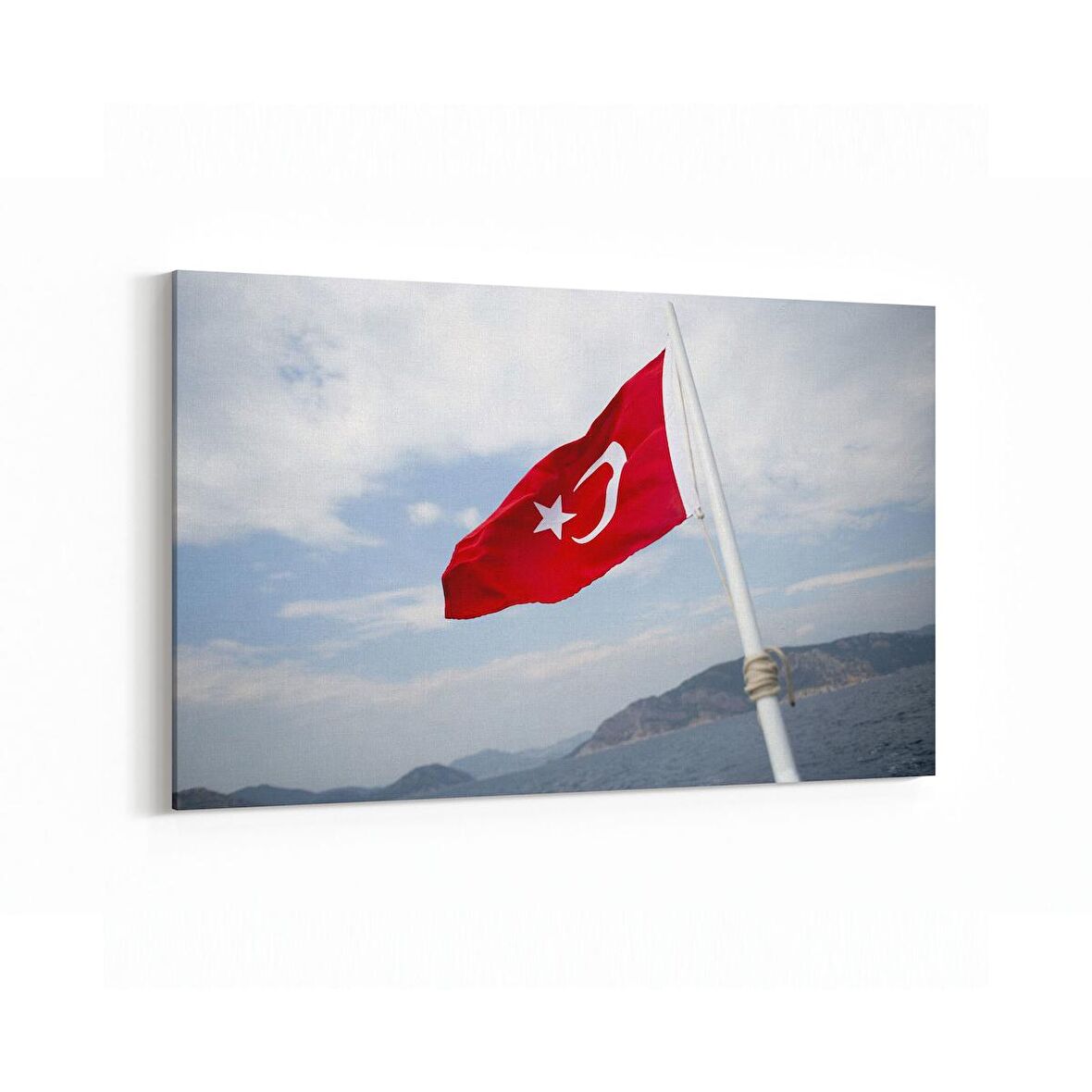 Olla 17582Y Türk Bayrağı Görseli Yatay Kanvas Tablo (Ölçü: 150X100)