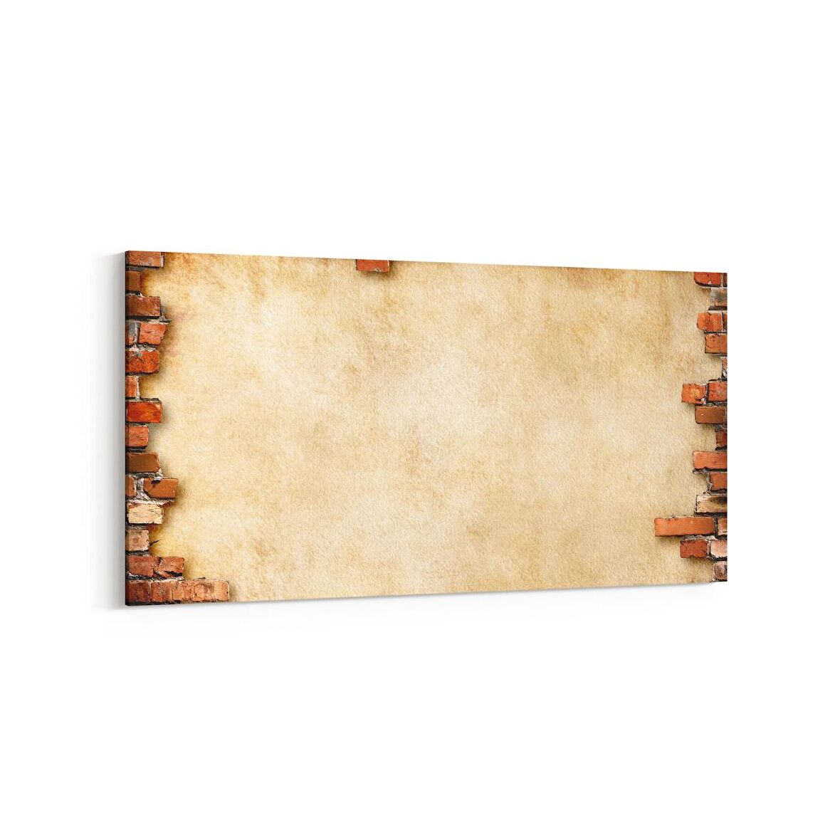 Olla 17384YD Taş / Tuğla Görseli Yatay Dar Kanvas Tablo (Ölçü: 60X30)