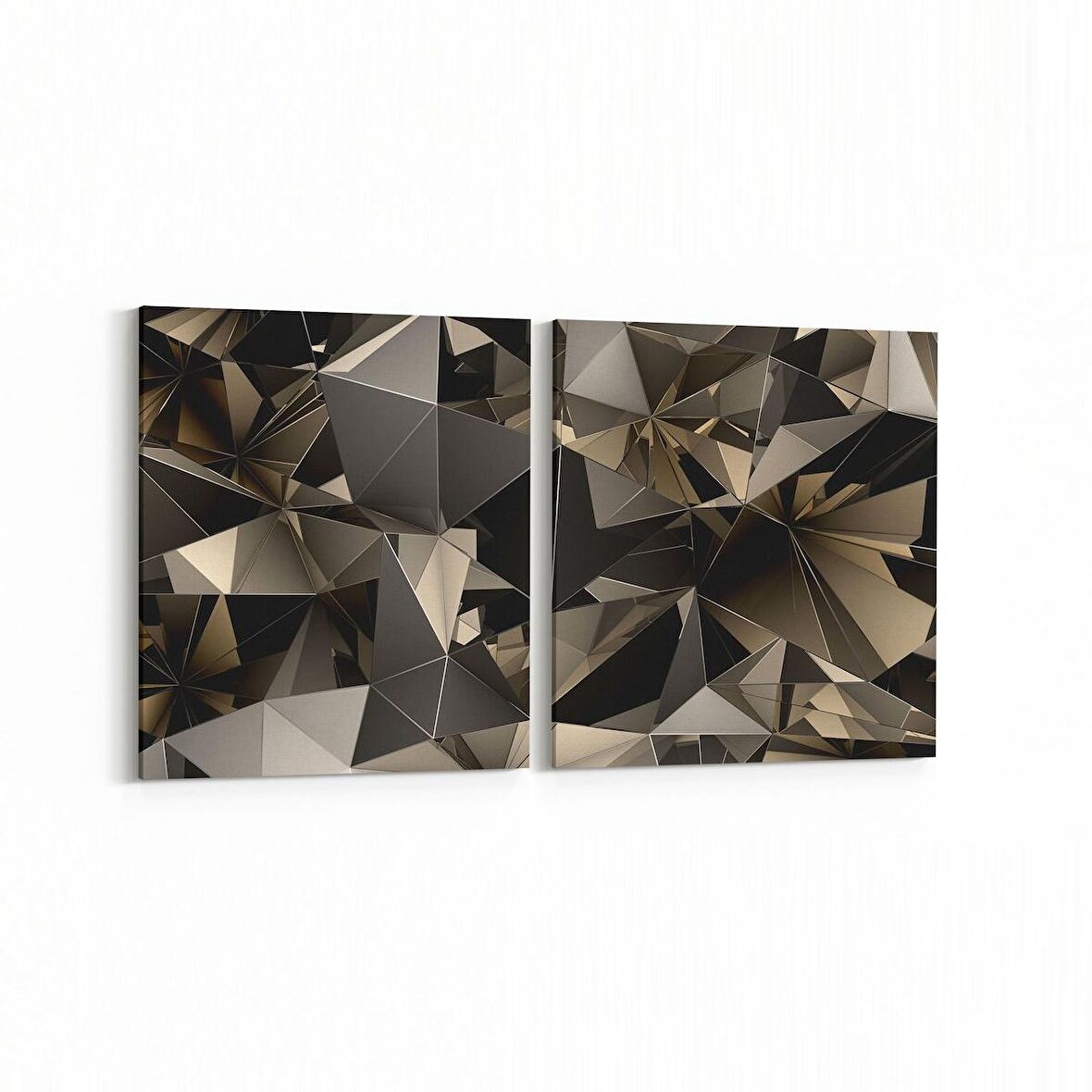 Olla 10100K2Y Abstract Görsel Kare 2'li Yatay Kanvas Tablo (Ölçü: 105X50)