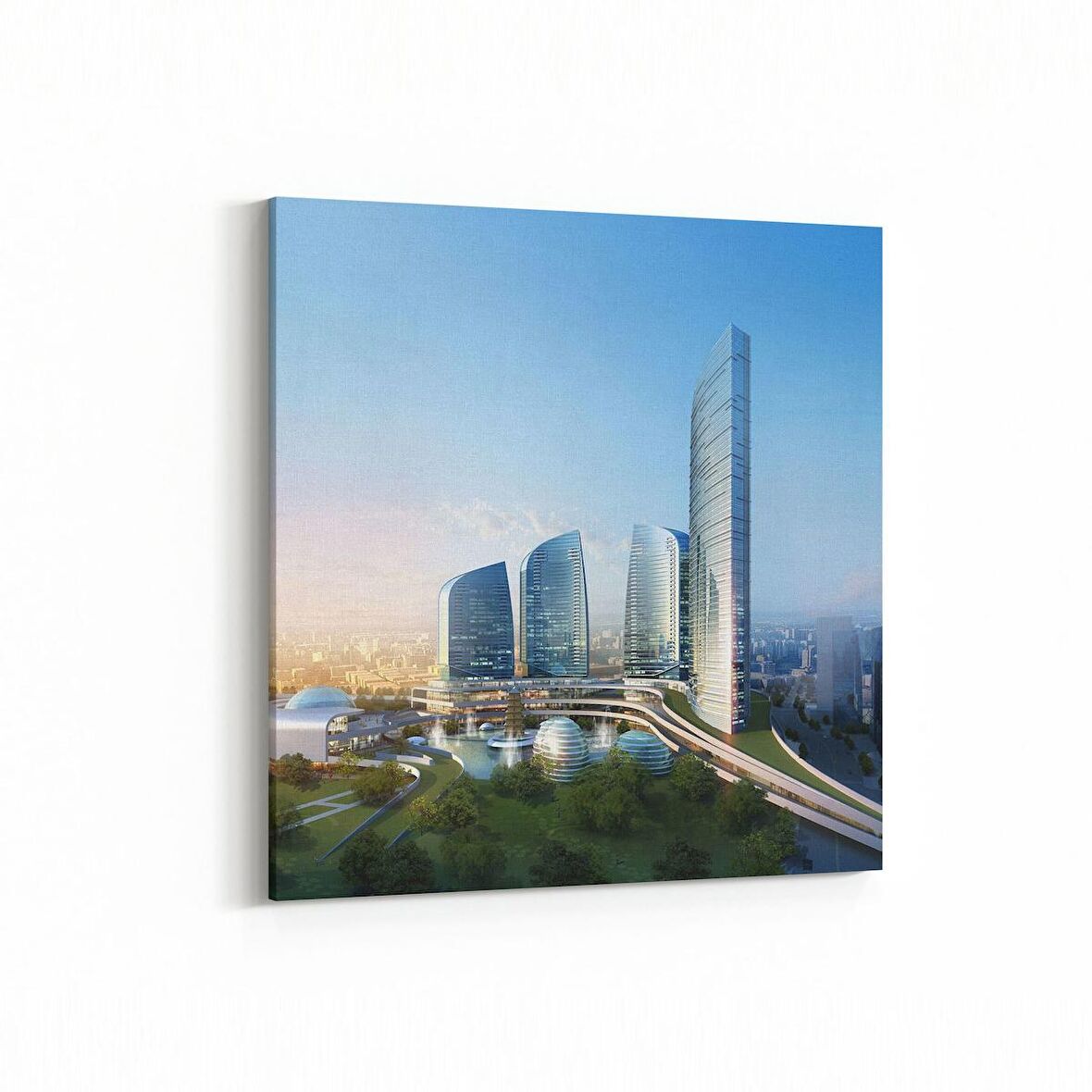 Olla 18977K4 Yapı Görseli Kare 4'lü Kanvas Tablo (Ölçü: 65X65)