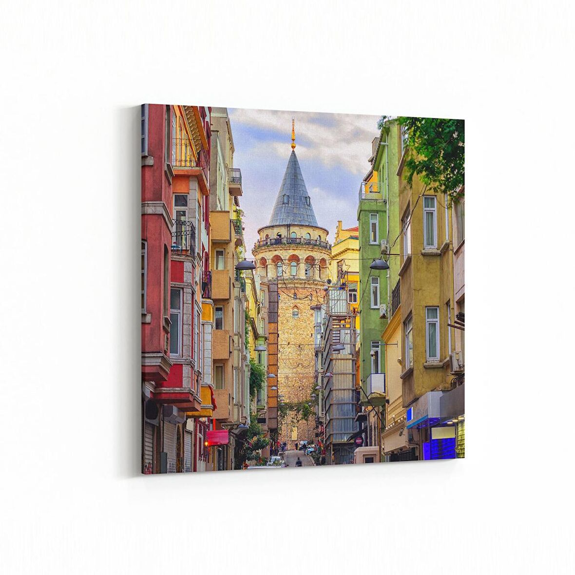 Olla 18719K Yapı Görseli Kare Kanvas Tablo (Ölçü: 25X25)