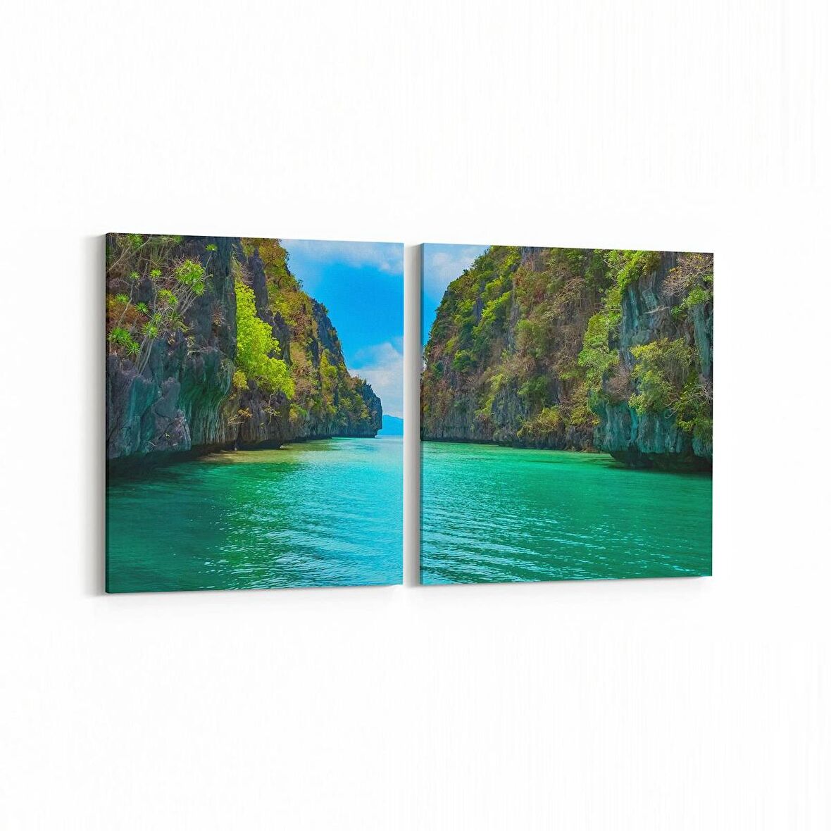 Olla 14010K2Y Doğa / Manzara Görseli Kare 2'li Yatay Kanvas Tablo (Ölçü: 105X50)