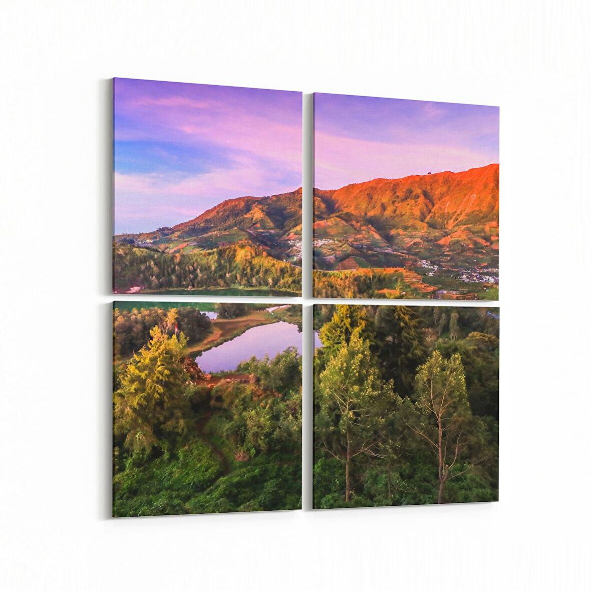 Olla 13390K4 Doğa / Manzara Görseli Kare 4'lü Kanvas Tablo (Ölçü: 145X145)