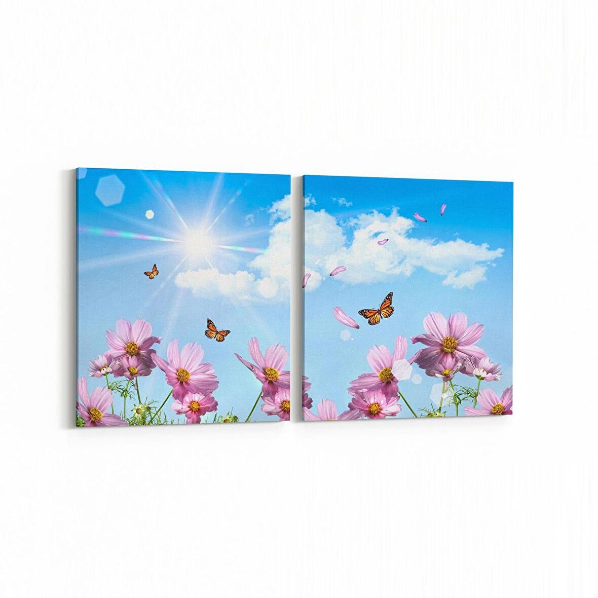 Olla 13822K2Y Doğa / Manzara Görseli Kare 2'li Yatay Kanvas Tablo (Ölçü: 125X60)