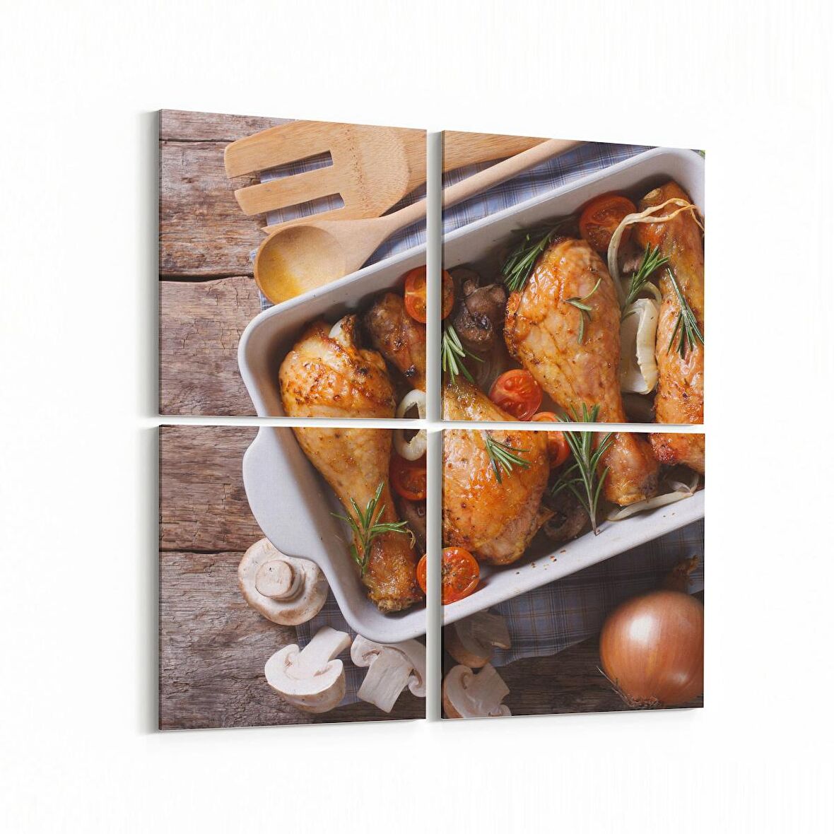 Olla 15131K4 Gıda Görseli Kare 4'lü Kanvas Tablo (Ölçü: 145X145)