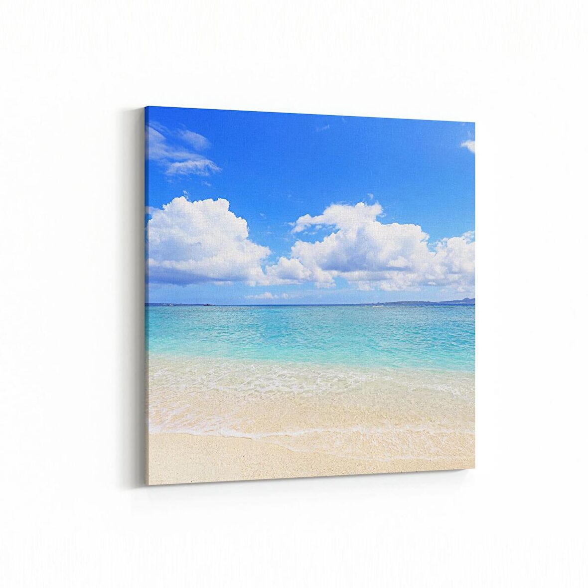 Olla 16539K Kumsal / Sahil Görseli Kare Kanvas Tablo (Ölçü: 30X30)