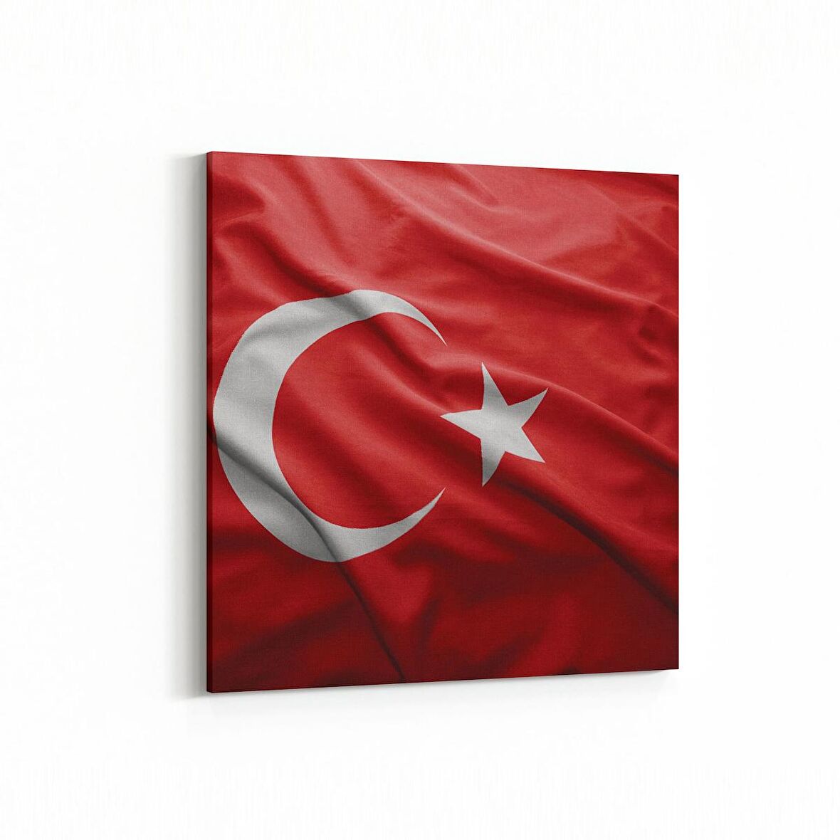 Olla 17537K Türk Bayrağı Görseli Kare Kanvas Tablo (Ölçü: 25X25)