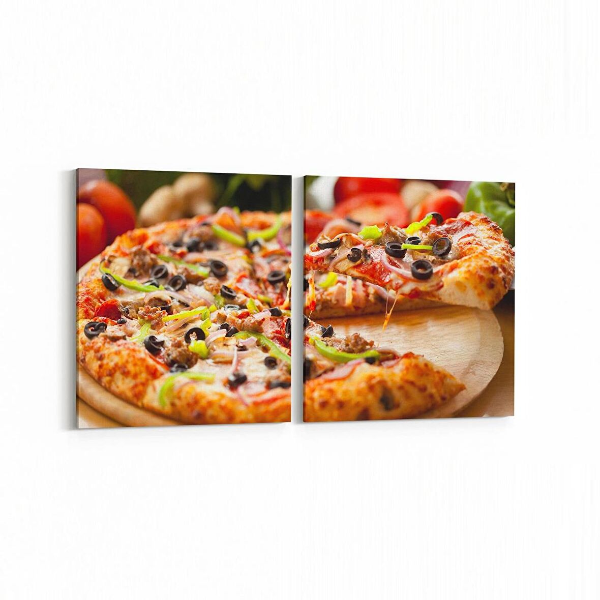 Olla 15321K2Y Gıda Görseli Kare 2'li Yatay Kanvas Tablo (Ölçü: 65X30)