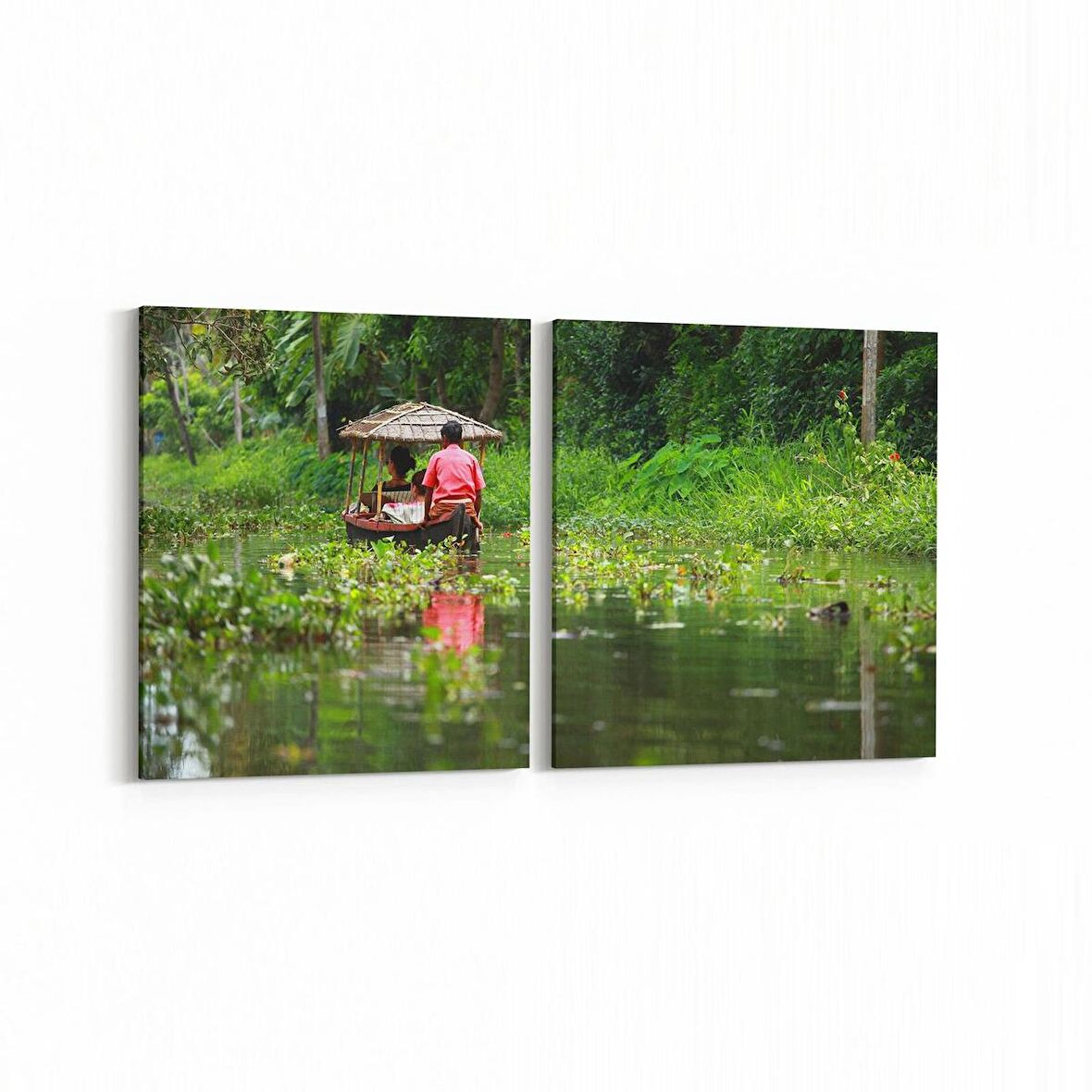 Olla 13339K2Y Doğa / Manzara Görseli Kare 2'li Yatay Kanvas Tablo (Ölçü: 65X30)