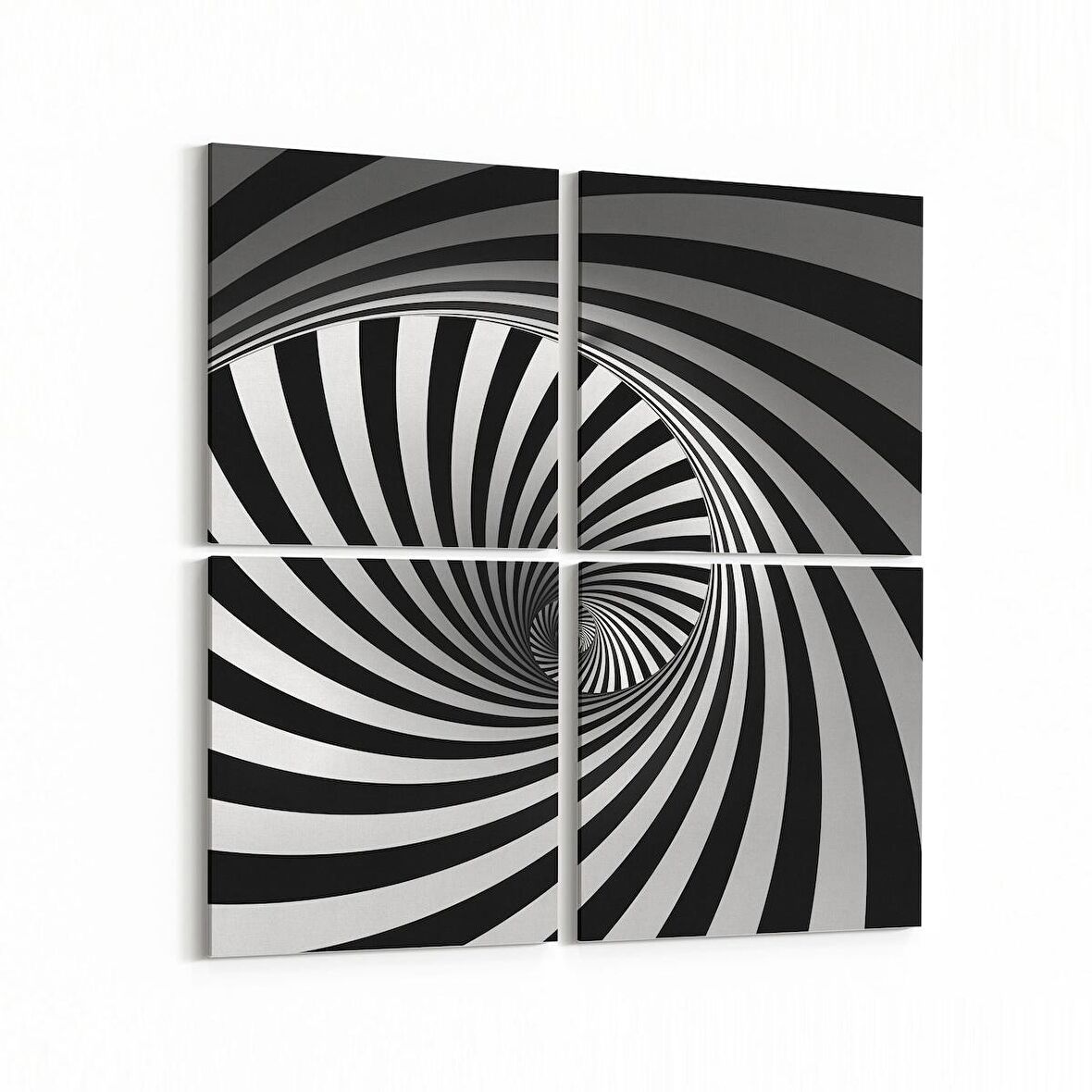 Olla 10266K4 Abstract Girdap Görsel Kare 4'lü Kanvas Tablo (Ölçü: 65X65)