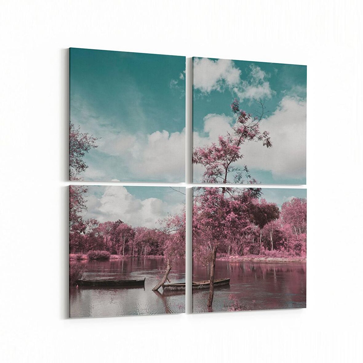 Olla 14523K4 Doğa / Manzara Görseli Kare 4'lü Kanvas Tablo (Ölçü: 145X145)