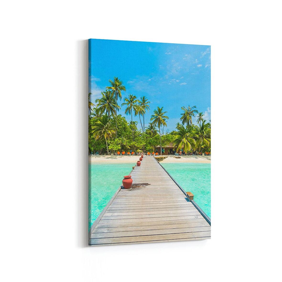 Olla 16513D Kumsal / Sahil Görseli Dikey Kanvas Tablo (Ölçü: 60X90)