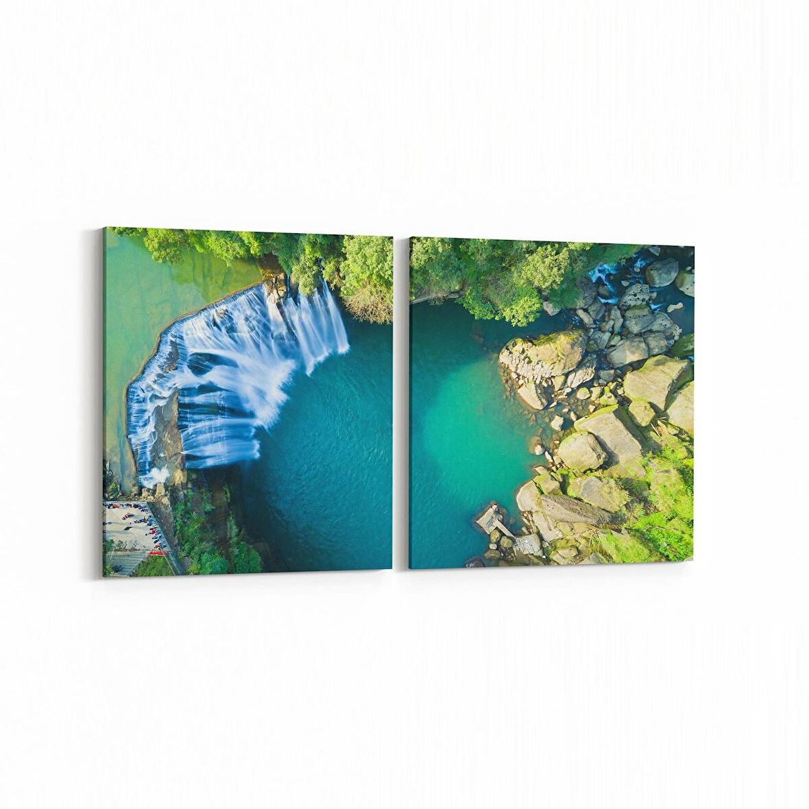 Olla 13182K2Y Doğa / Manzara Görseli Kare 2'li Yatay Kanvas Tablo (Ölçü: 85X40)