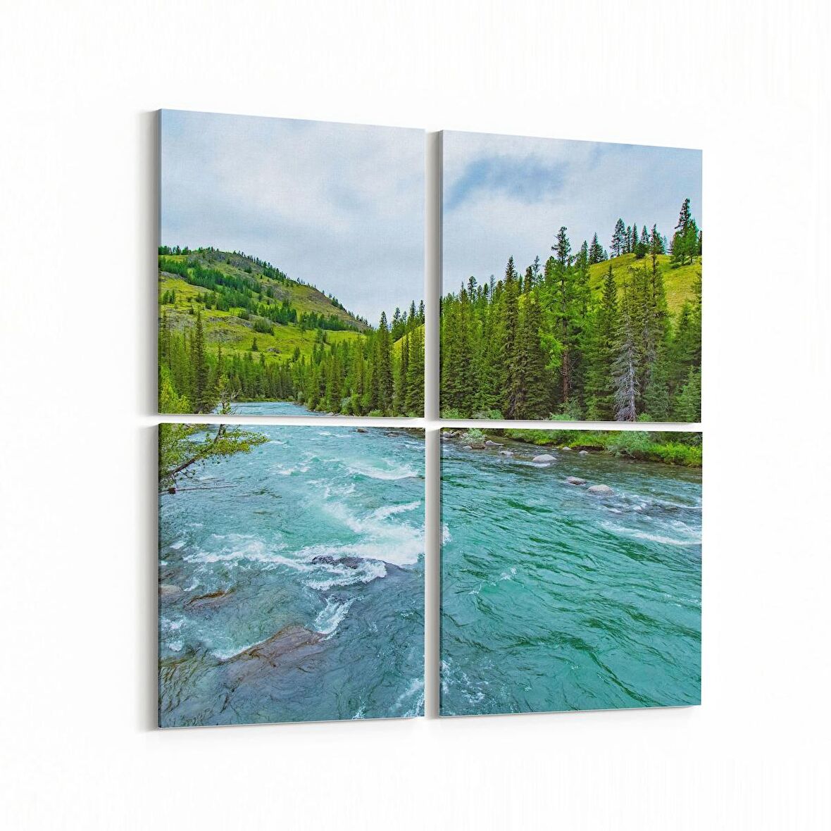 Olla 13482K4 Doğa / Manzara Görseli Kare 4'lü Kanvas Tablo (Ölçü: 145X145)