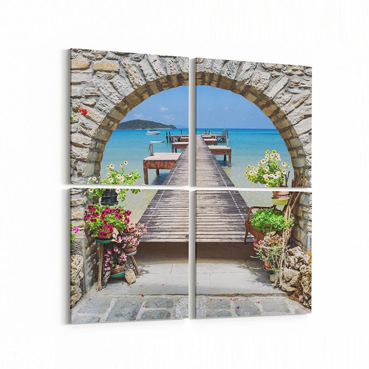 Olla 13950K4 Doğa / Manzara Görseli Kare 4'lü Kanvas Tablo (Ölçü: 65X65)