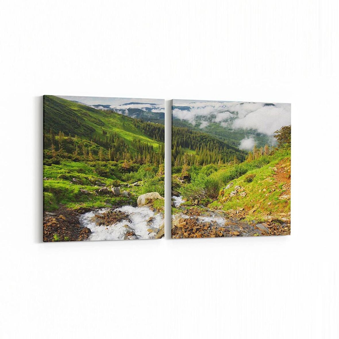 Olla 14614K2Y Doğa / Manzara Görseli Kare 2'li Yatay Kanvas Tablo (Ölçü: 145X70)