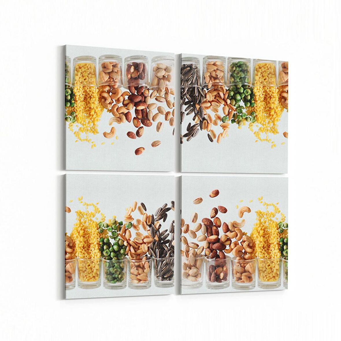 Olla 15000K4 Gıda Görseli Kare 4'lü Kanvas Tablo (Ölçü: 145X145)