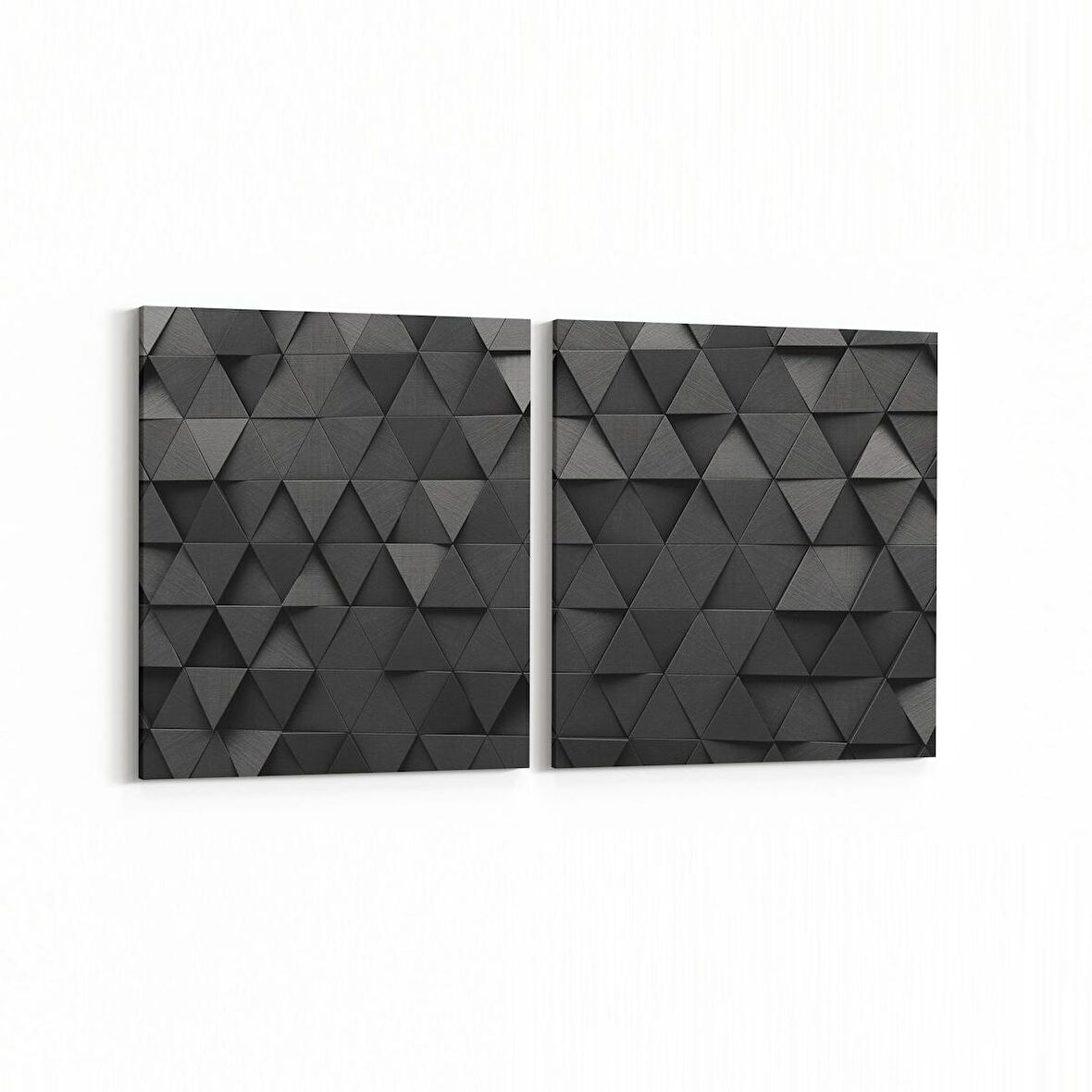 Olla 10030K2Y Abstract 3 Boyut Görsel Kare 2'li Yatay Kanvas Tablo (Ölçü: 105X50)