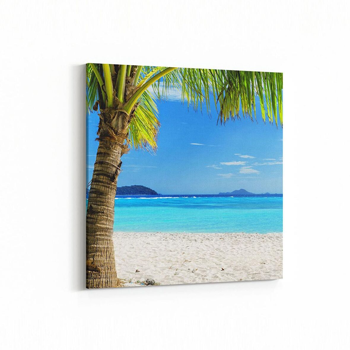 Olla 16401K Kumsal / Sahil Görseli Kare Kanvas Tablo (Ölçü: 25X25)