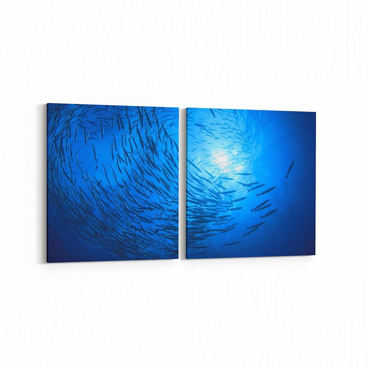 Olla 12969K2Y Deniz / Okyanus Görseli Kare 2'li Yatay Kanvas Tablo (Ölçü: 145X70)