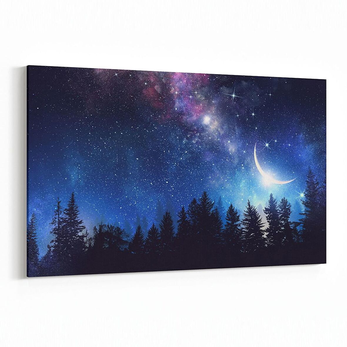 Olla 14842Y Gece Gökyüzü Görseli Yatay Kanvas Tablo (Ölçü: 45X30)