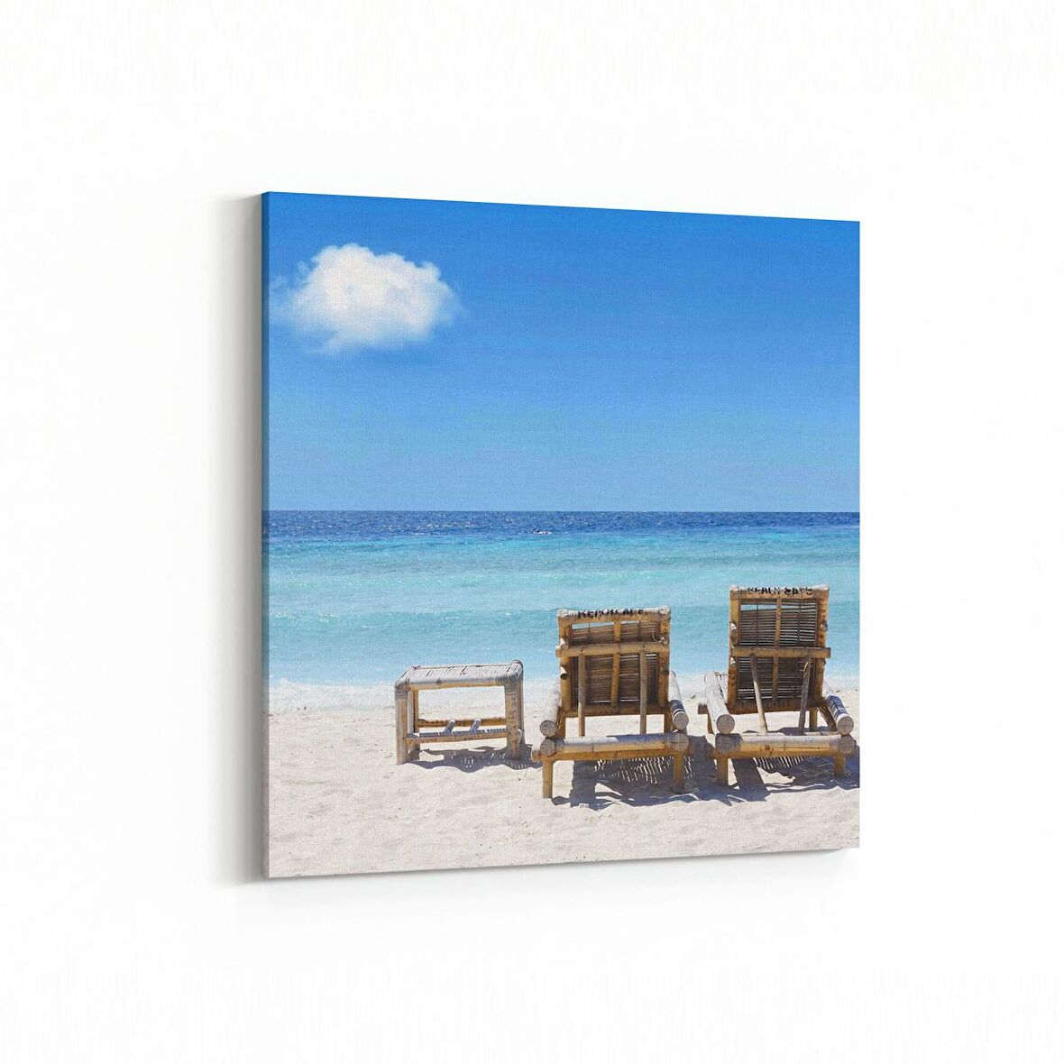 Olla 16576K Kumsal / Sahil Görseli Kare Kanvas Tablo (Ölçü: 25X25)