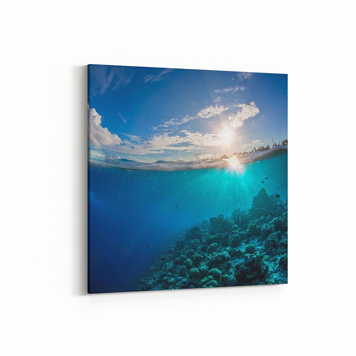 Olla 12945K Deniz / Okyanus Görseli Kare Kanvas Tablo (Ölçü: 100X100)