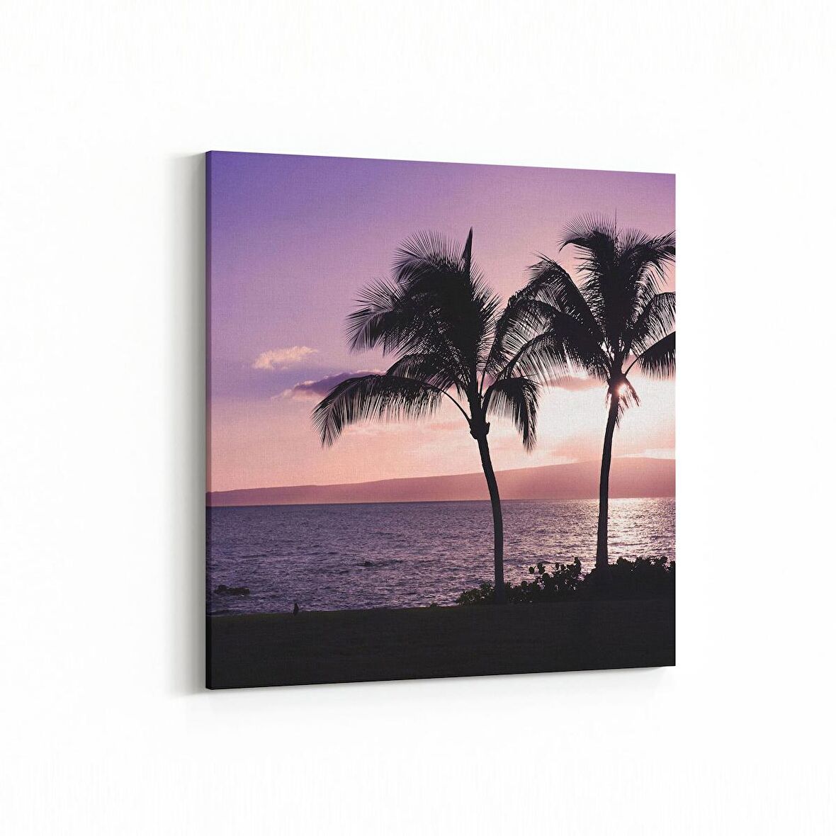 Olla 16014K Günbatımı Görseli Kare Kanvas Tablo (Ölçü: 25X25)