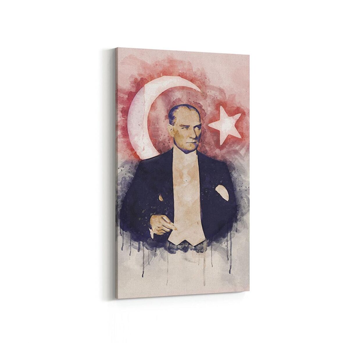 Olla 12409DD Mustafa Kemal Atatürk Dikey Dar Kanvas Tablo (Ölçü: 60X120)