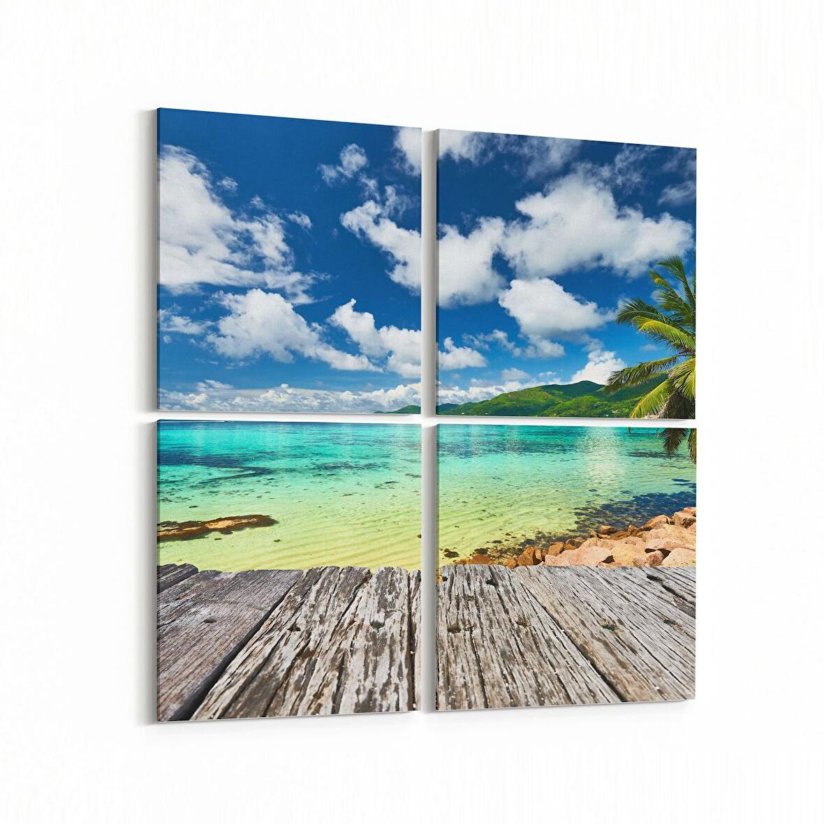 Olla 13853K4 Doğa / Manzara Görseli Kare 4'lü Kanvas Tablo (Ölçü: 145X145)