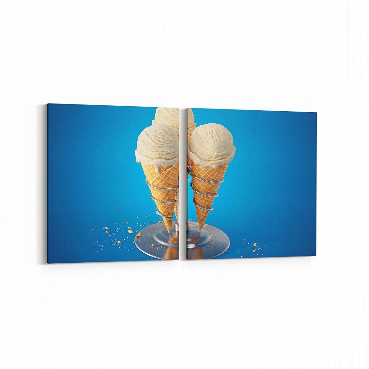 Olla 14983K2Y Gıda Görseli Kare 2'li Yatay Kanvas Tablo (Ölçü: 125X60)