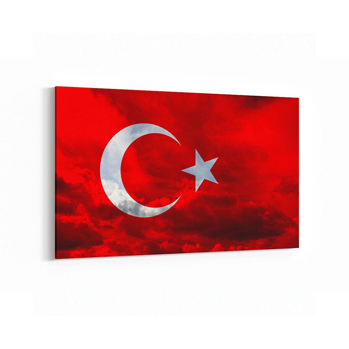 Olla 17551Y Türk Bayrağı Görseli Yatay Kanvas Tablo (Ölçü: 100X70)