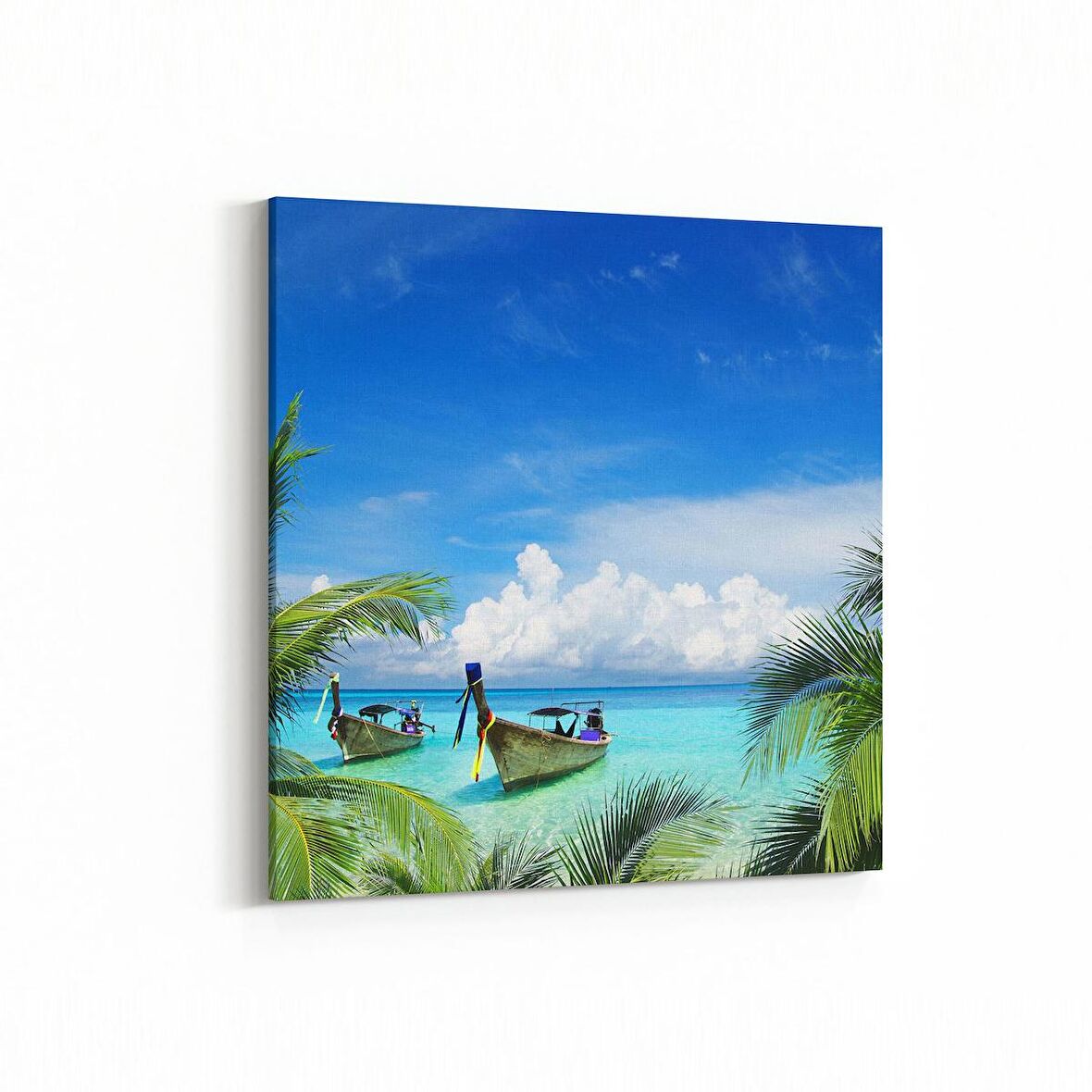 Olla 16345K Kumsal / Sahil Görseli Kare Kanvas Tablo (Ölçü: 30X30)