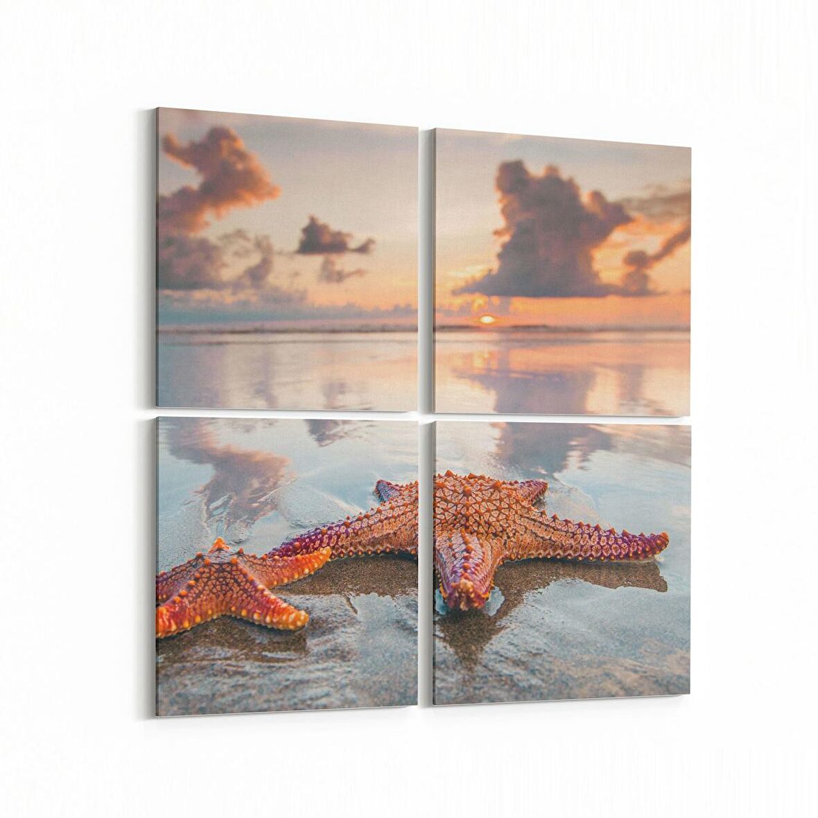 Olla 12970K4 Deniz / Okyanus Görseli Kare 4'lü Kanvas Tablo (Ölçü: 65X65)