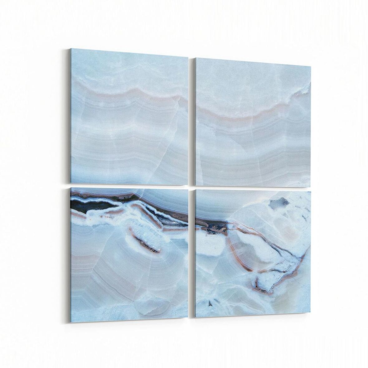 Olla 16718K4 Mermer Desen Görsel Kare 4'lü Kanvas Tablo (Ölçü: 105X105)