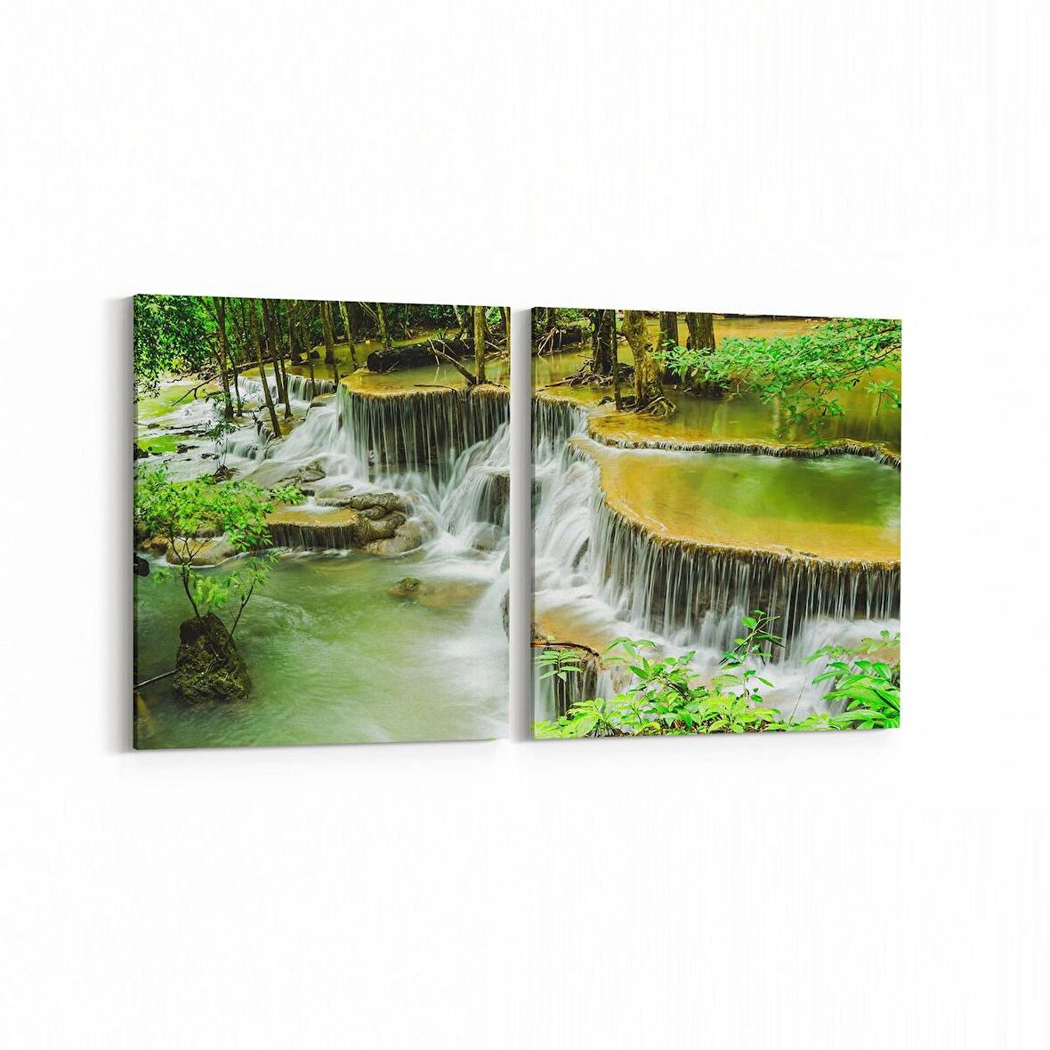Olla 13746K2Y Doğa / Manzara Görseli Kare 2'li Yatay Kanvas Tablo (Ölçü: 145X70)