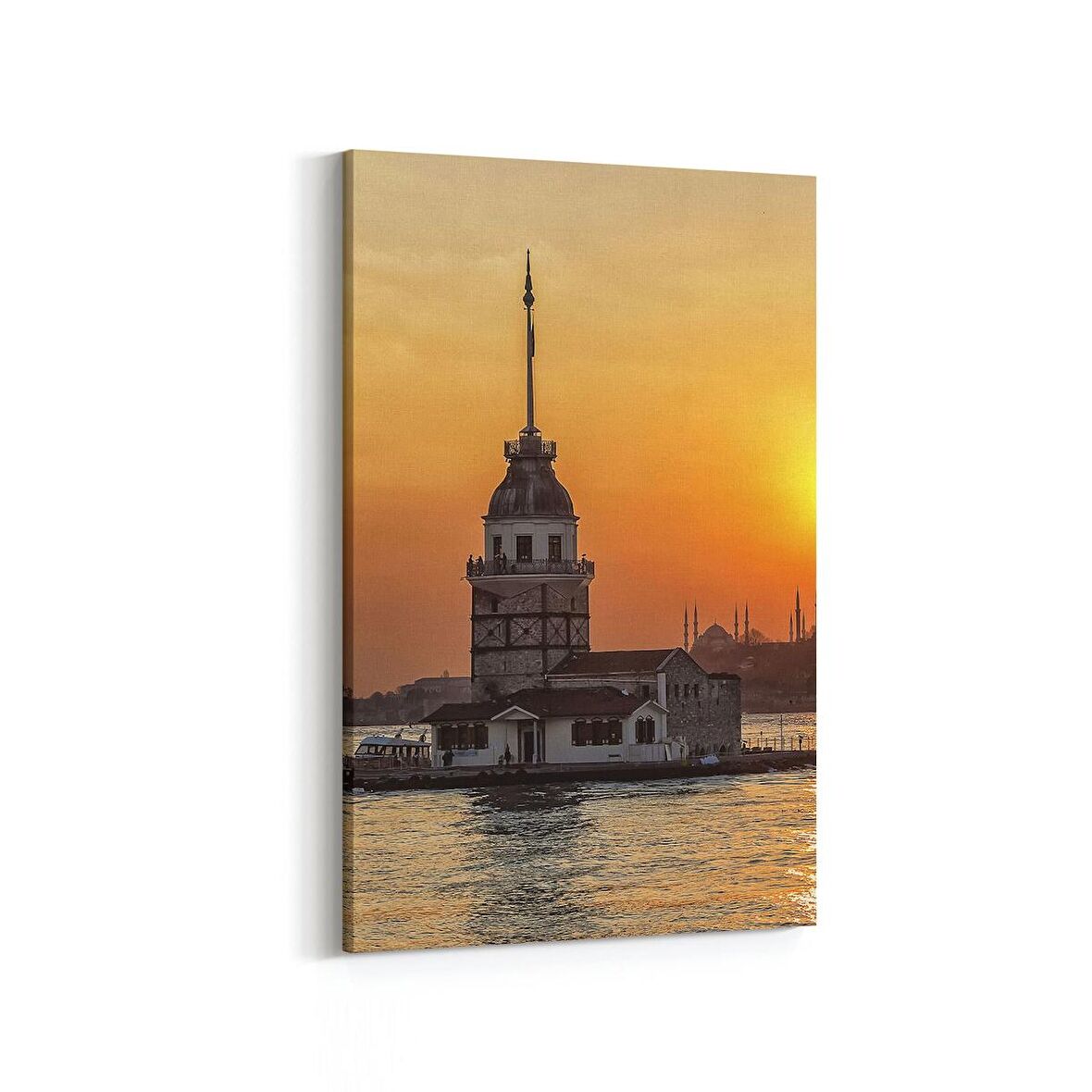 Olla 16058D Günbatımı Görseli Dikey Kanvas Tablo (Ölçü: 80X120)