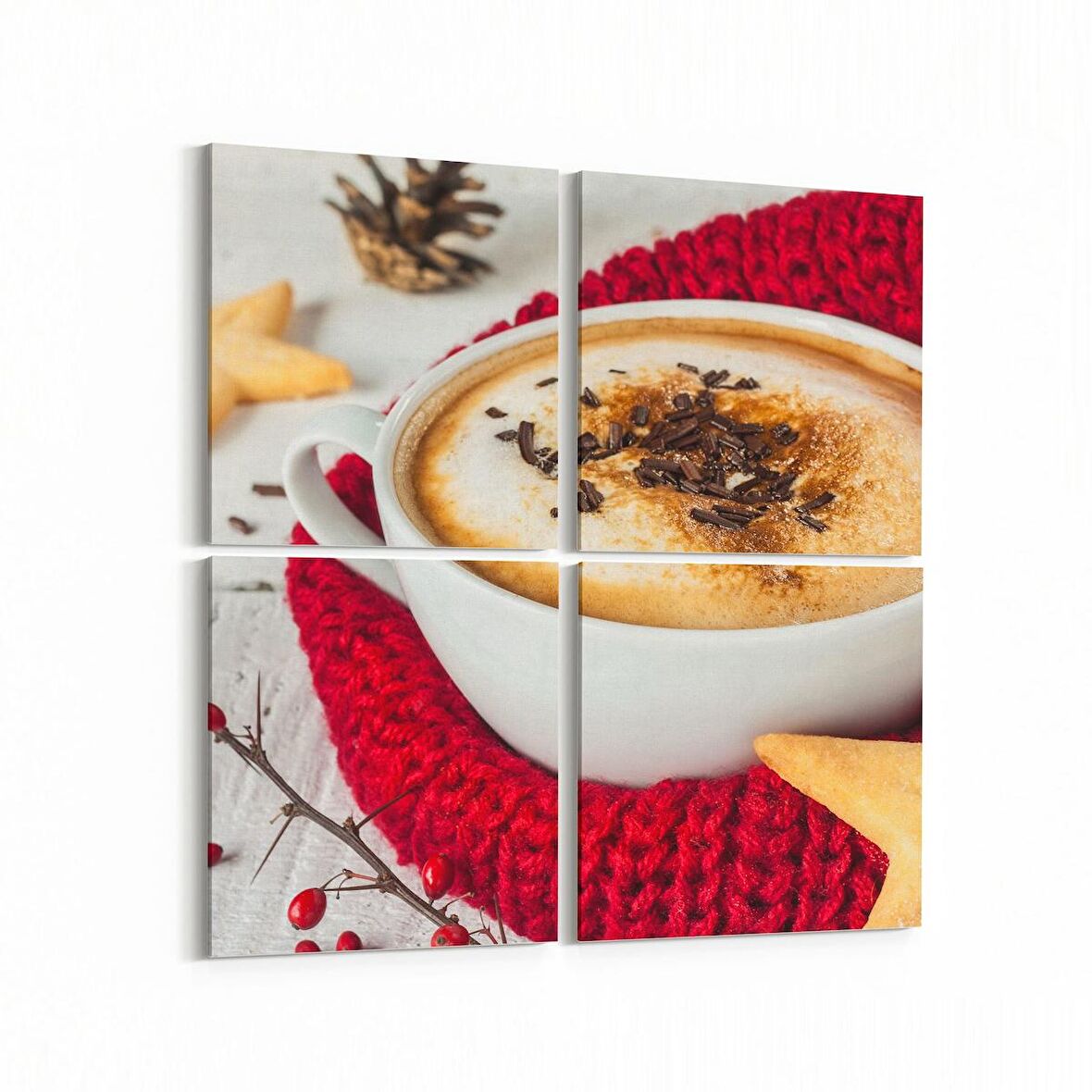 Olla 15088K4 Gıda Görseli Kare 4'lü Kanvas Tablo (Ölçü: 125X125)