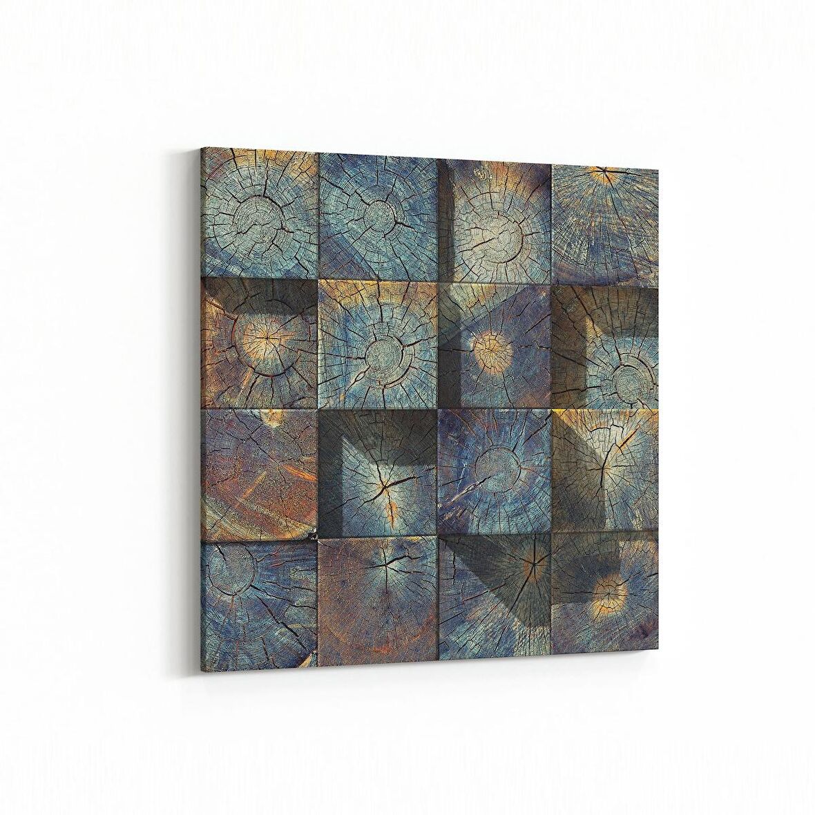 Olla 12008K Ahşap Desen Görseli Kare Kanvas Tablo (Ölçü: 30X30)
