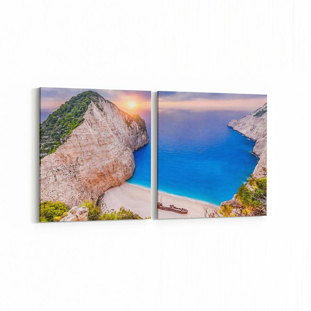 Olla 14232K2Y Doğa / Manzara Görseli Kare 2'li Yatay Kanvas Tablo (Ölçü: 145X70)