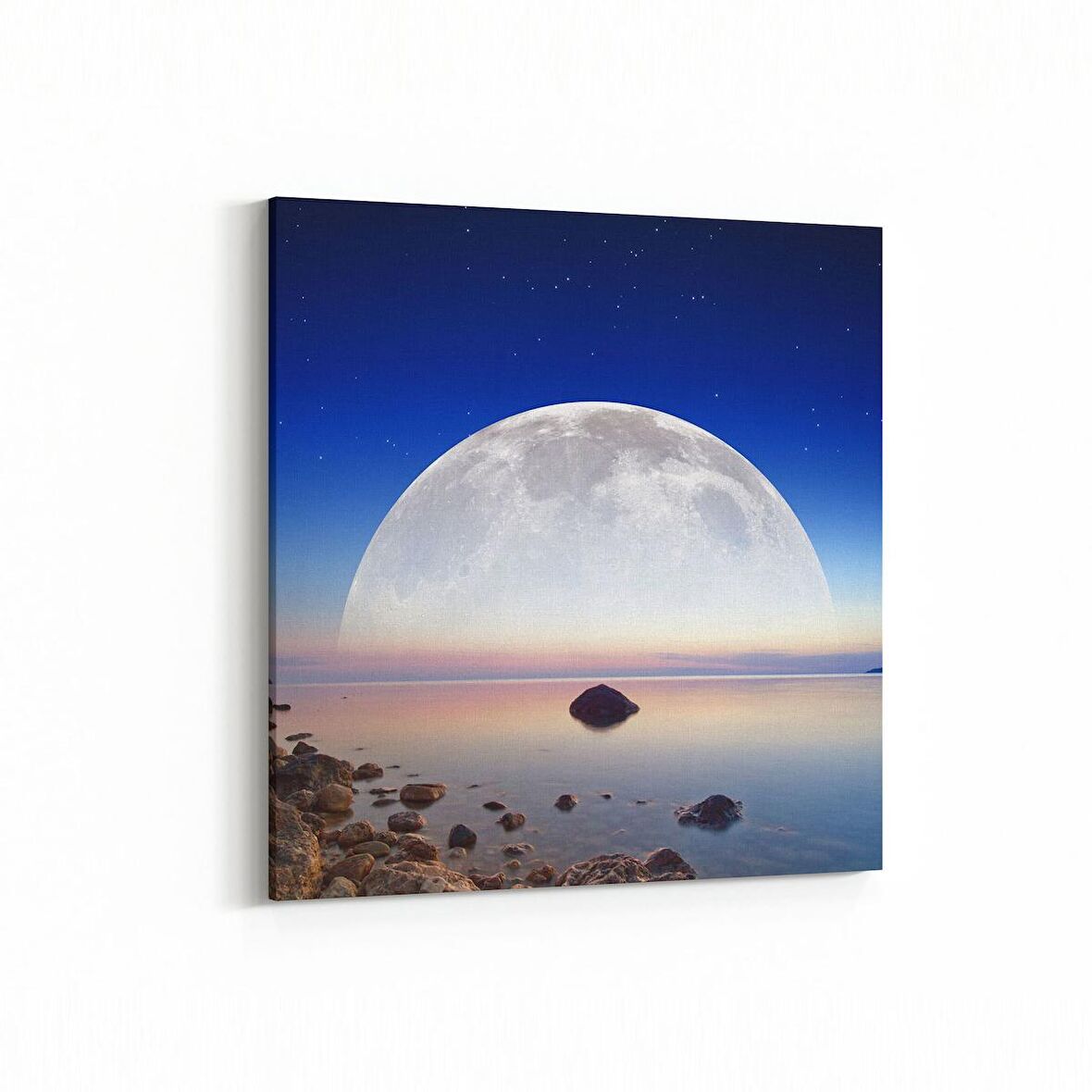 Olla 15955K Günbatımı Görseli Kare Kanvas Tablo (Ölçü: 25X25)
