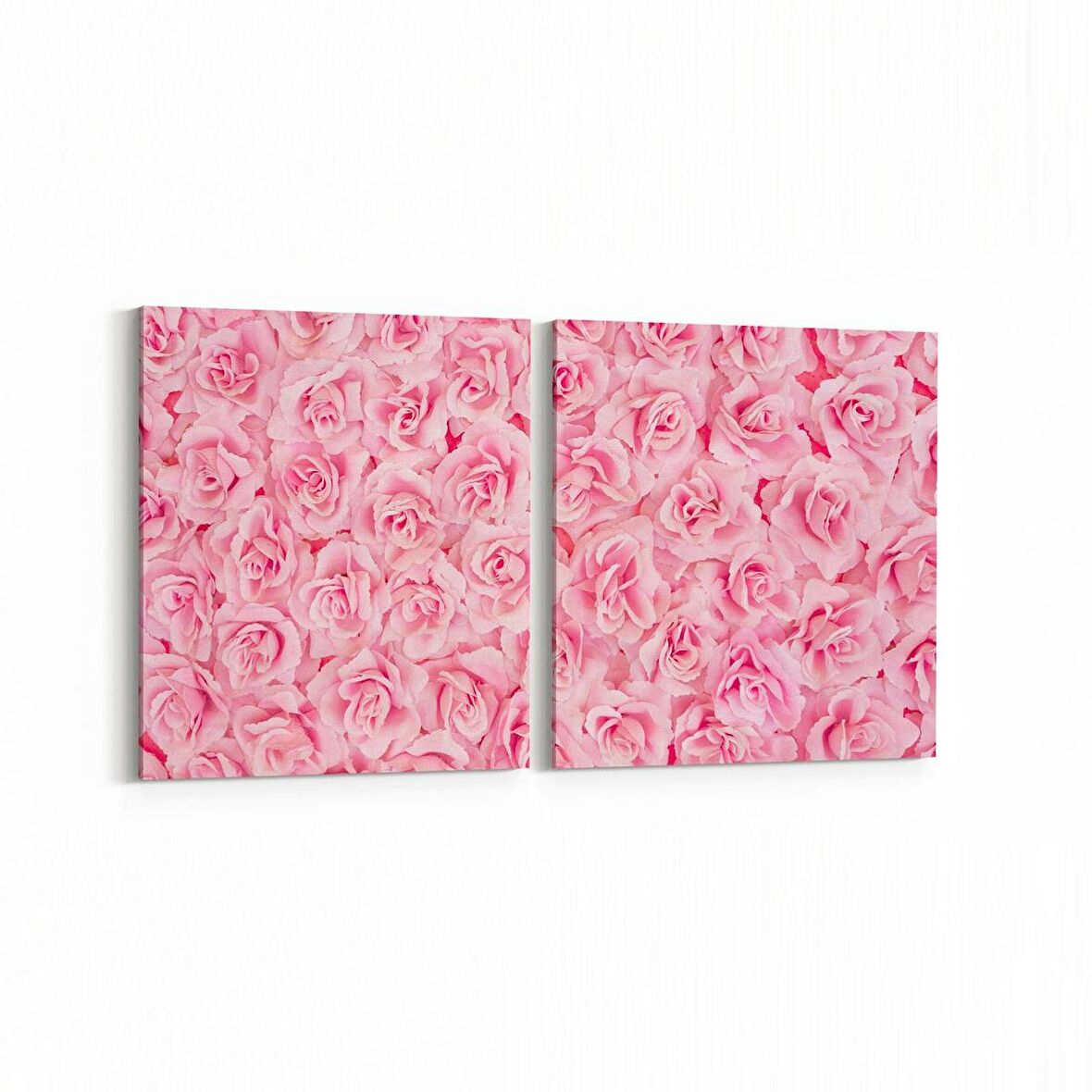 Olla 11628K2Y Çiçek Görseli Kare 2'li Yatay Kanvas Tablo (Ölçü: 65X30)