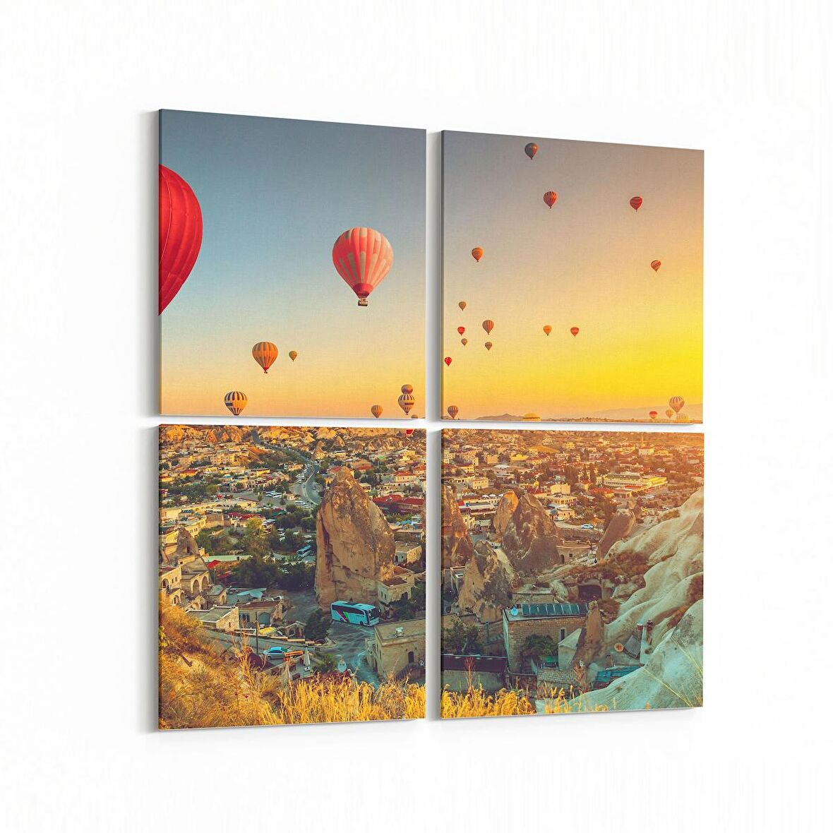 Olla 14065K4 Doğa / Manzara Görseli Kare 4'lü Kanvas Tablo (Ölçü: 145X145)